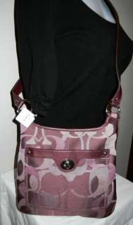 NEW SIGNATURE COACH Bordeaux Hippie Crossbody Handbag $228.00  