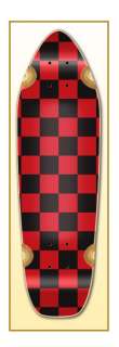Checker RED Graphic Deck Longboard Mini Cruiser Board  