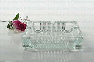 Crystal Cut Square Glass Ashtray Large   A77  