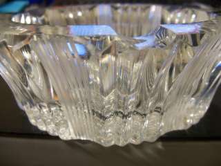 Vintage 1970s Crystal Ashtray Circular Shape 6  