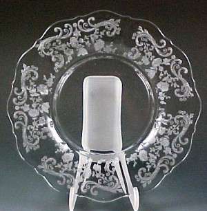 Cambridge Glass Chantilly Etched Line 3900 Crystal Plate