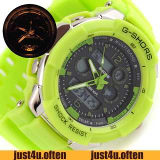Fashion Cool Newest Green Rubber Unisex Sport Watches Quartz Styel 