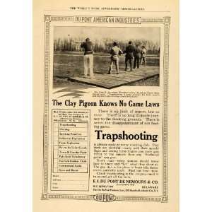 1918 Ad Clay Pigeon Trap Shooting John Burnham Du Pont 