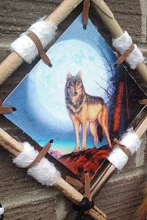 Native American Wolf Wall Plaque Hanging Picture Wolves  