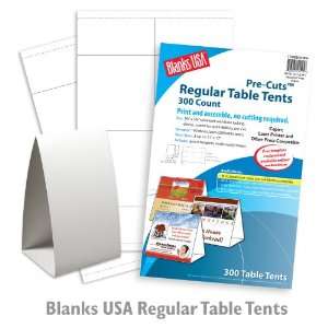  Table Tents Pre Cut White Paper   100/Package Office 