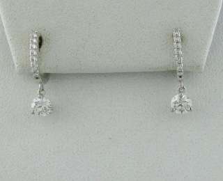   ON FIRE THREE PRONG DIAMOND LEVERBACK 0.88ct DIAMOND EARRINGS $5600