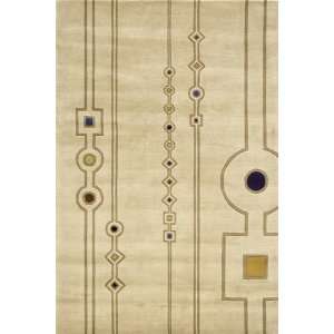   Tufted New Wave Ivory Contemporary Wool Area Rug 5.90.