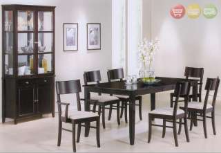 Piece Contemporary Dining Room Set Table & Chairs Cappuccino Finish 