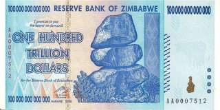 This auction is for 1 uncirculated 100 Trillion Zimbabwe Dollar 