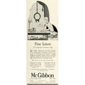 1925 Ad McGibbon Home Lace Linen Damask Cloth Decor Satin Tablecloths 