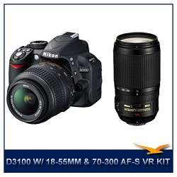 Nikon D3100 14MP DX format Digital SLR Kit w/ 18 55mm Lens and Nikon 