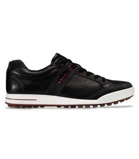 Ecco Mens Golf Street Premiere Shoes 039184 56497 Black/Red Leather 41 