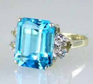 Electric Swiss Blue & White Topaz Ring 925 SS Silver  