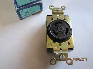 NEW EAGLE ELECTRIC 3 WIRE SINGLE RECEPTACLE 2345 20A 125/250V  