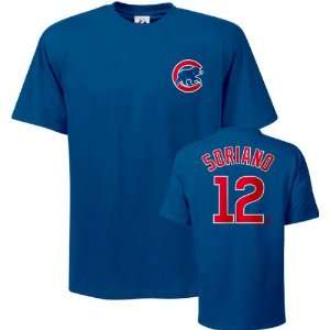 Alfonso Soriano Majestic Name and Number Blue Chicago Cubs T Shirt