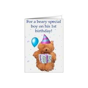  Beary Special 1st Birthday Boy, blank Card Toys & Games
