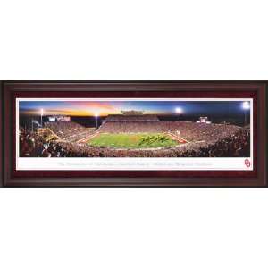  Bob Stoops Framed Autographed Blakeway Panoramic  Details 