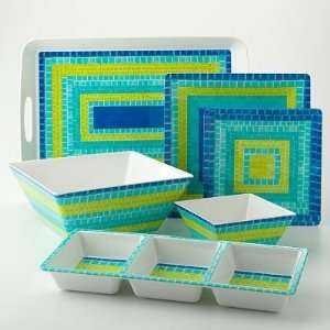 Bobby Flay Blue Mosaic 3 Section Serving Tray