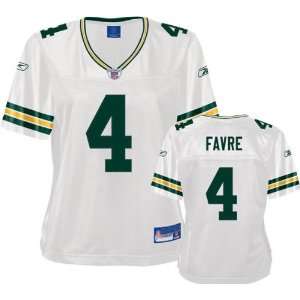  Brett Favre White Reebok Premier Green Bay Packers Womens 