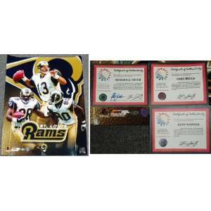  Marshall Faulk, Isaac Bruce, & Kurt Warner Rams Triple 