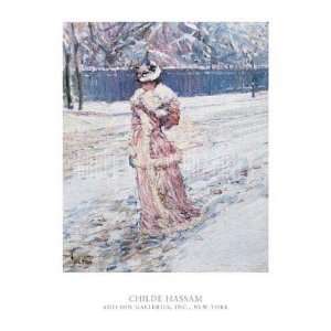  Lady in Pink by (Frederick) Childe Hassam 14.75X18.25. Art 