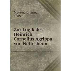  Zur Logik des Heinrich Cornelius Agrippa von Nettesheim 