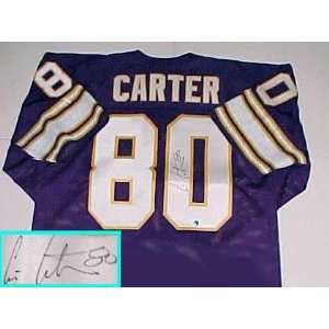 Cris Carter Hand Signed Vikings Throwback Purple Jersey