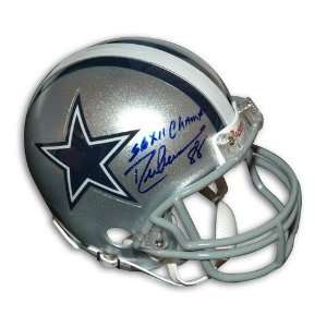 Autographed Drew Pearson Dallas Cowboys Mini Helmet Inscribed SB XII 