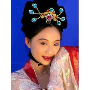  Woman in Tang Dynasty Traditional Costume, China 