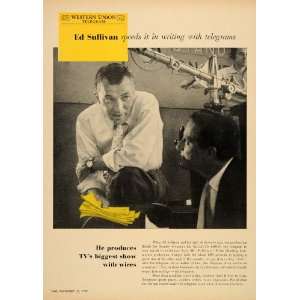 1957 Ad Ed Sullivan Show Western Union Telegram CBS   Original Print 