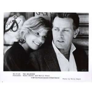  MARTIN SHEEN THE BELIEVERS Signed 10x8 B/W With Helen 