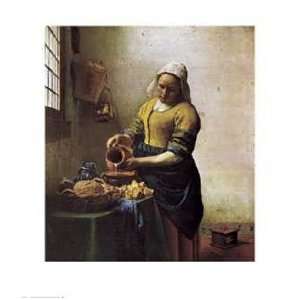   Print   Milkmaid   Artist Jan Vermeer   Poster Size 20 X 23 inches