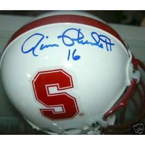 Jim Plunkett autographed Stanford mini helmet