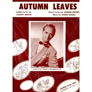Johnny Mercers Autumn Leaves Vintage 1950 Sheet Music Recorded by 
