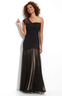 JS Collections Drop Waist Shirred Mesh Gown  
