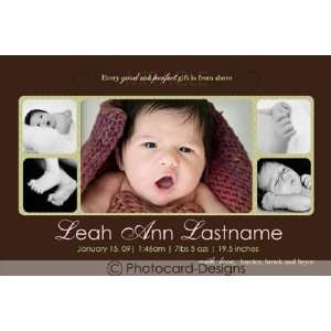  Leah Photo Card Birth Announcement