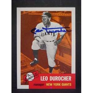 Leo Durocher (D) New York Giants #309 1953 Topps Archives Signed 