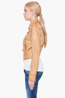 Dsquared2 Beige Linda Leather Jacket for women  