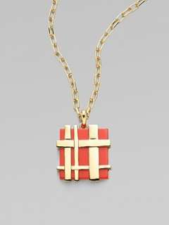 Tory Burch   Gingham Pendant Necklace