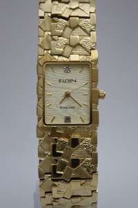 New Elgin Diamond Collection Gold Men Dress Watch FM503 23mm x 31mm 