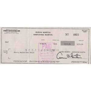  QUINN MARTIN (PIONEER TV PRODUCER) Signed CHECK   Sports 
