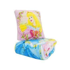  Disney Princess Micro Raschel Throw Blanket and Pillow 