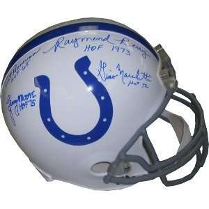 Raymond Berry signed Hall of Fame Full Size Replica Helmet 4 Sigs