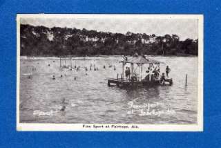 B517 POSTCARD, FINE SPORT AT FAIRHOPE, ALABAMA BEACH & SWIMMERS 1927