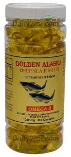 Alaska Deep Sea Fish Oil, Omega 3, DHA/EPA 1000 mg 200 Softgels, FRESH 