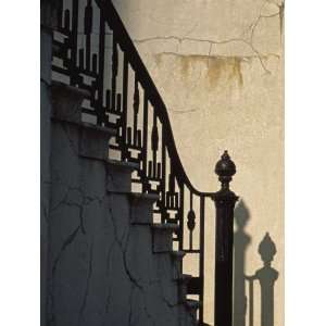  Wrought Iron Railing on Steps, Savannah, Georgia, USA 