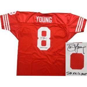 Signed Steve Young Uniform   Red Prostyle SBXXIX MVP 