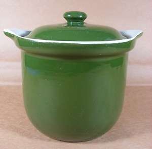 Hall Pottery FOREST GREEN Individual Bean Pot Lid EUC  