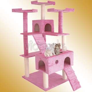   Brown White Beige Pink Cat Tree Condo Furniture Scratch Post Pet House