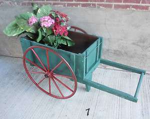 Vtg Antique Garden Flower Cart/Wheelbarrow,Buggy Wheels,Store 